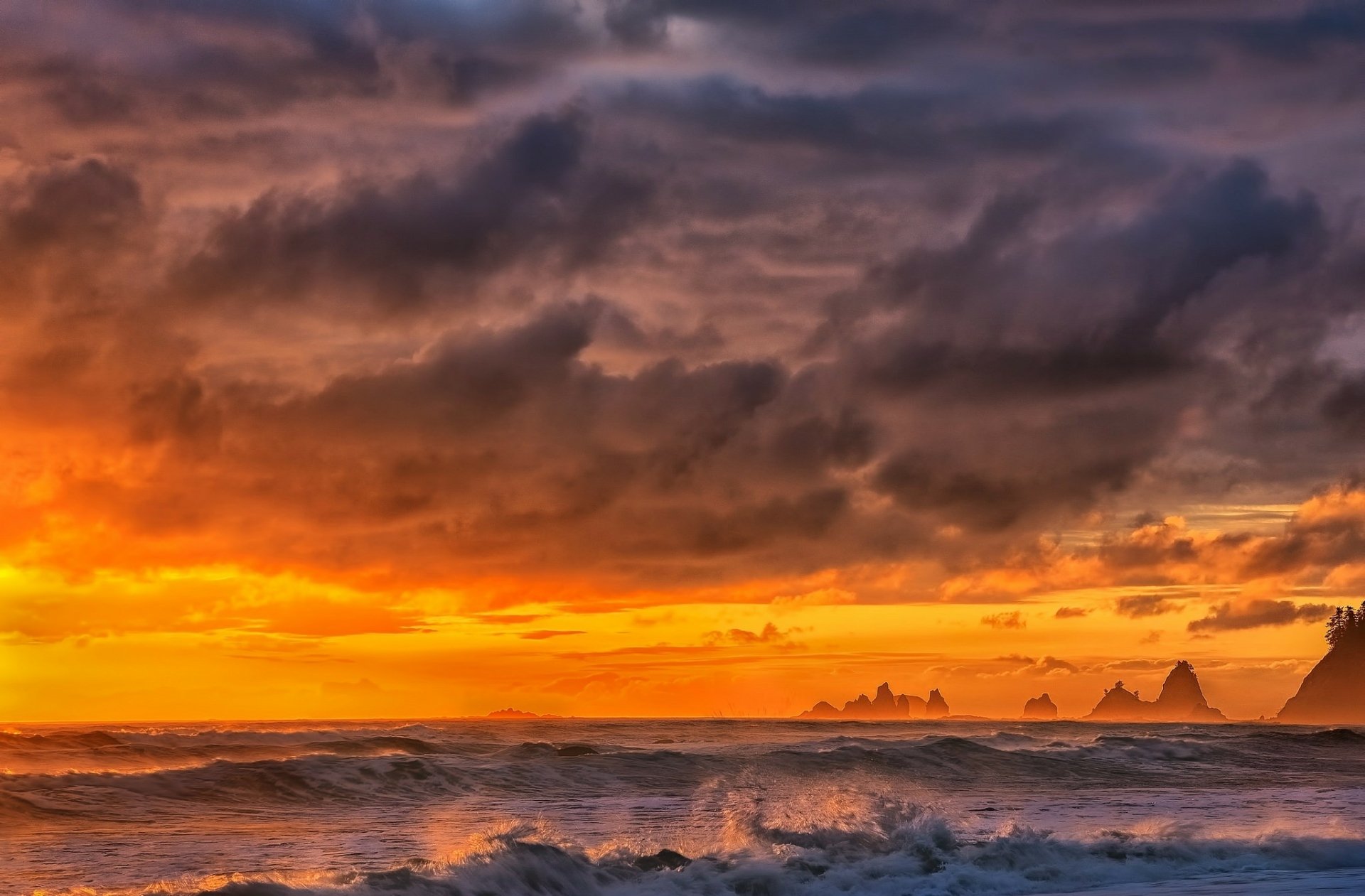 Download Colors Cloud Tide Wave Cliff Nature Sunset  HD Wallpaper
