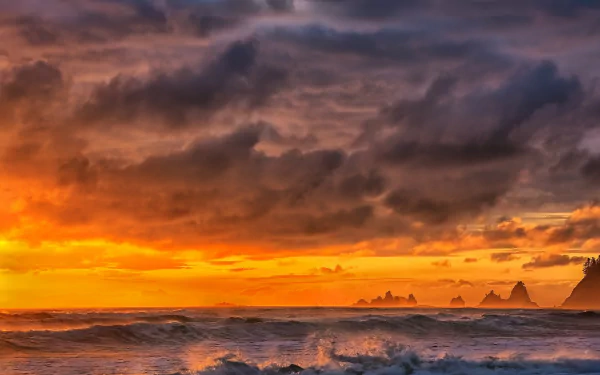 colors cloud tide wave cliff nature sunset HD Desktop Wallpaper | Background Image