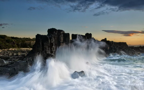 collision ebb tide nature wave HD Desktop Wallpaper | Background Image