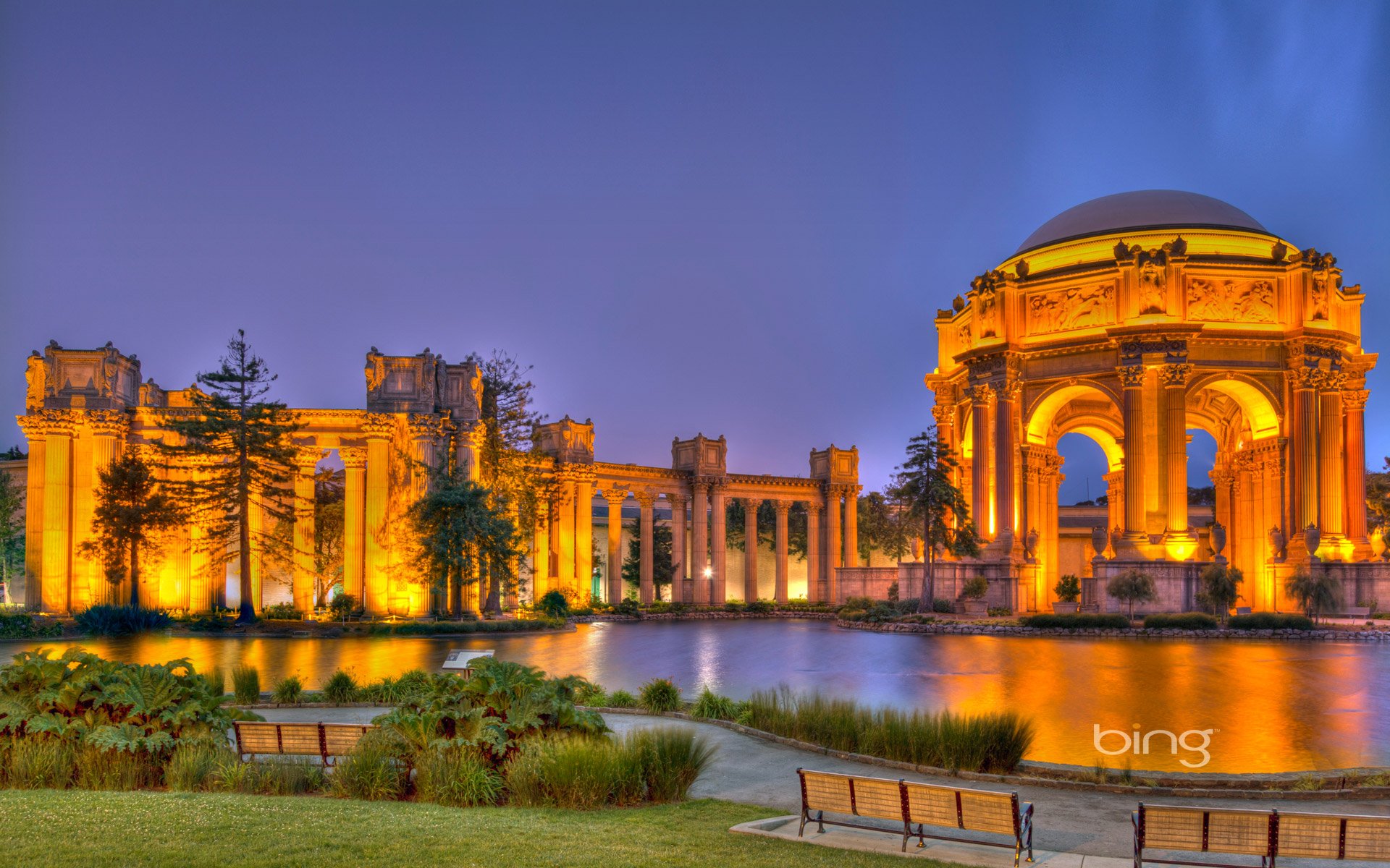 Palace Of Fine Arts In The Marina District Of San Francisco 高清壁纸 桌面背景 19x10