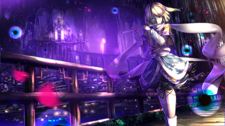 High-definition desktop wallpaper featuring Parsee Mizuhashi from the anime Touhou, set in a vibrant, mystical landscape with ethereal colors and a captivating atmosphere.