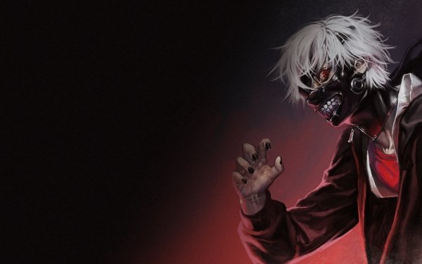 Anime Tokyo Ghoul Ken Kaneki Mask White Hair Red Eyes HD Wallpaper | Background Image