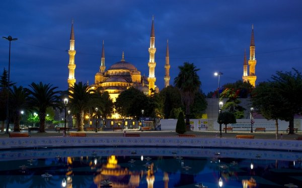 Religious Sultan Ahmed Mosque Mosques Mosque Islam Night HD Wallpaper | Background Image