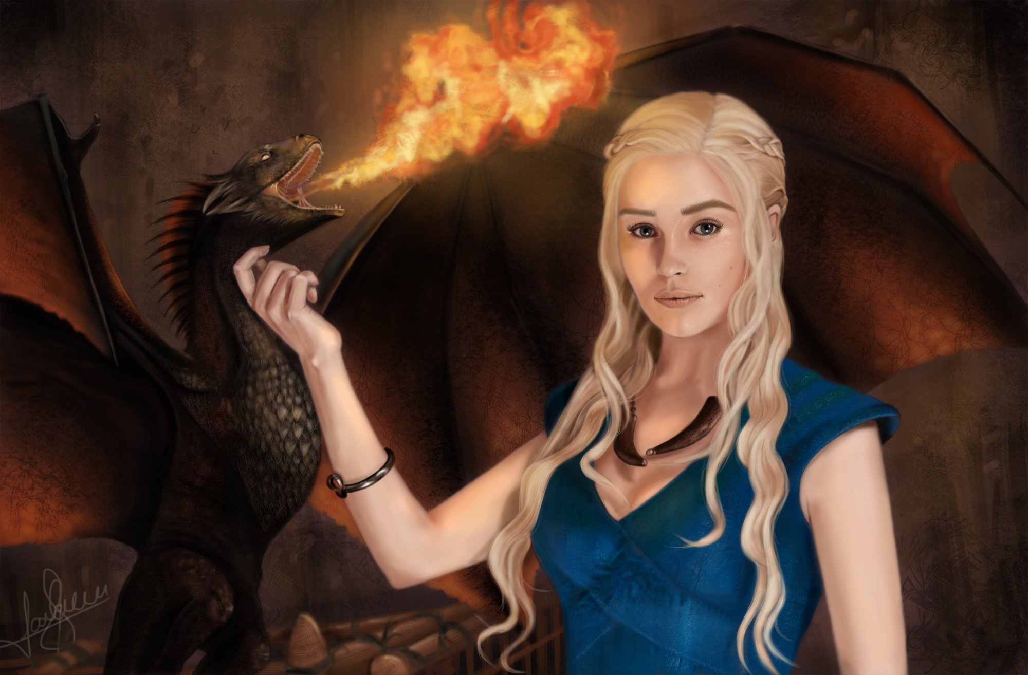 daenerys targaryen dragon wallpaper