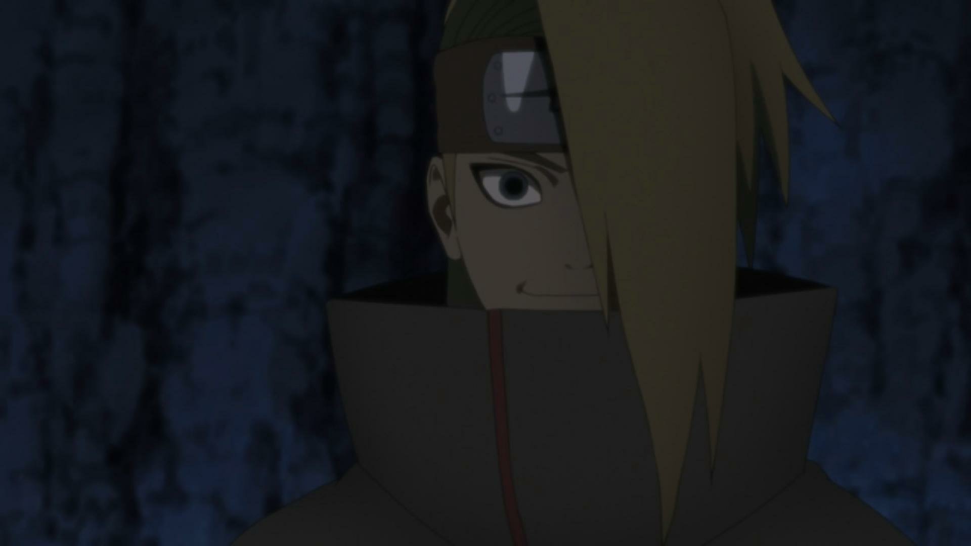 HD PC desktop wallpaper featuring Deidara from Naruto Shippuden: Ultimate Ninja Storm Revolution video game with a dark, moody background.