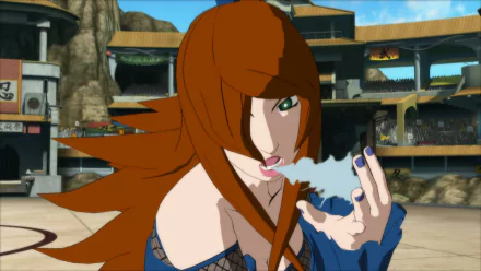HD PC desktop wallpaper featuring Meï Terumî, the Mizukage from Naruto Shippuden: Ultimate Ninja Storm Revolution video game, in an action pose with dynamic background.