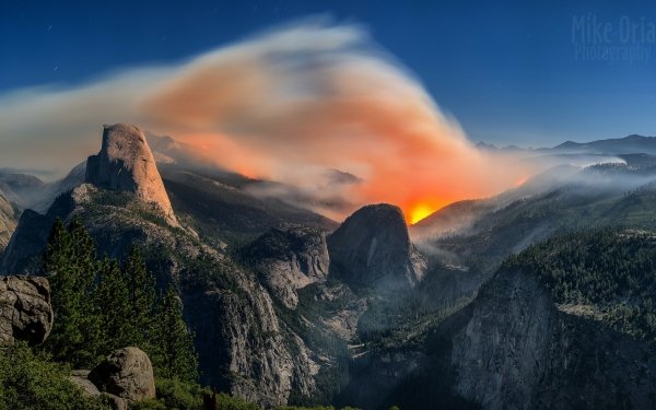 Photography Fire Mountain Smoke HD Wallpaper | Background Image