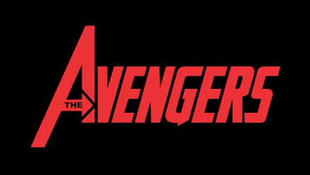 Comic-style Avengers logo in bold red on black — HD PC desktop wallpaper background.