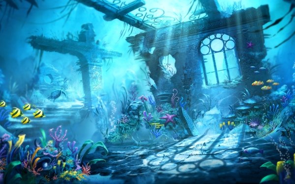 Video Game Trine 2 Trine Underwater Fish Plant Building Sea Life HD Wallpaper | Background Image