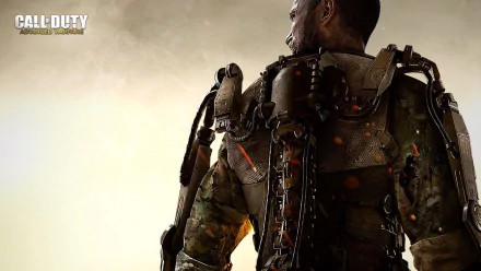 A dynamic HD wallpaper from Call of Duty: Advanced Warfare, showcasing a soldier in advanced combat gear against a dramatic backdrop.