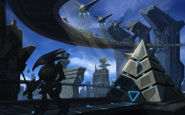Sci Fi City Pyramid Robot HD Wallpaper | Background Image