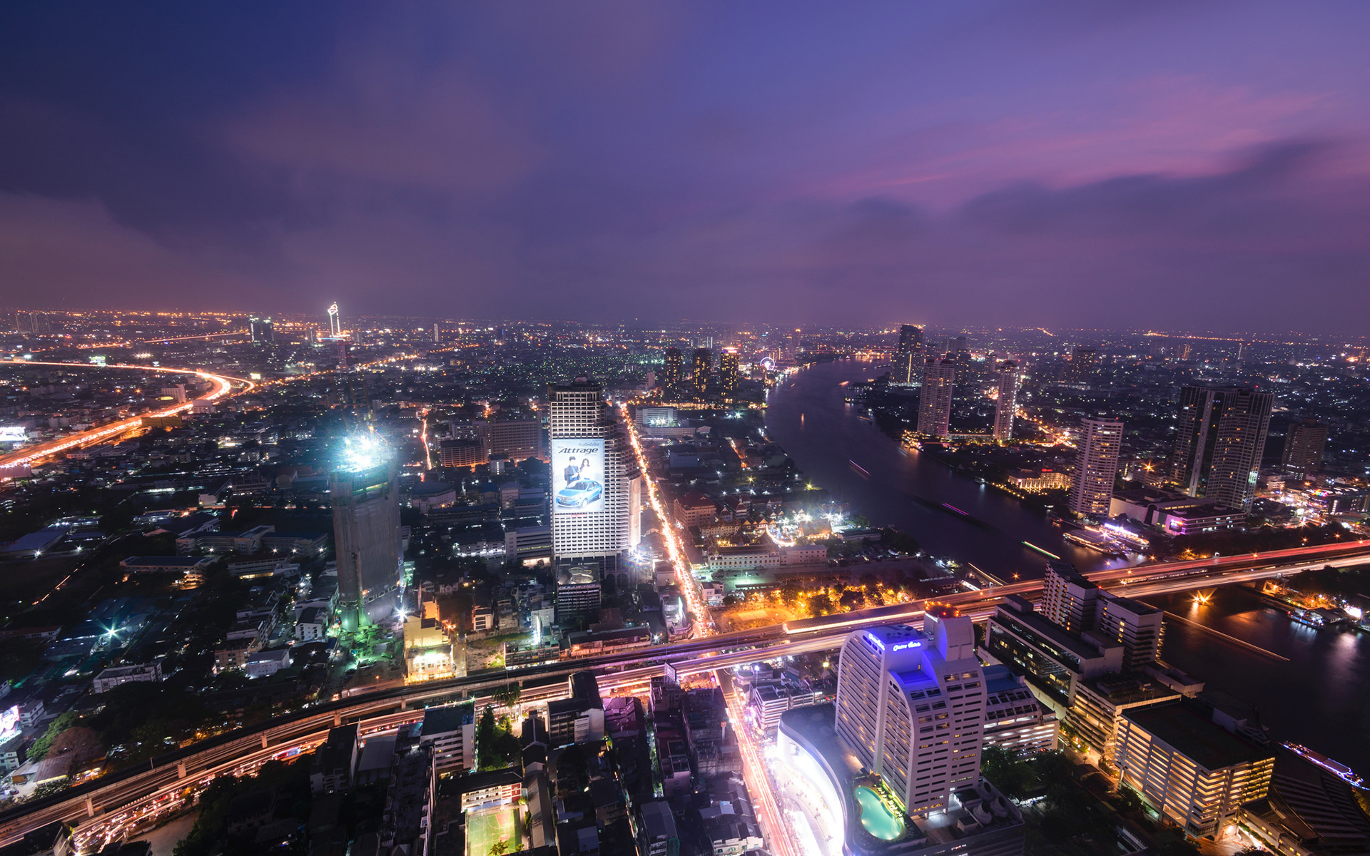 Download Night Man Made Singapore HD Wallpaper by Kenneth Neo