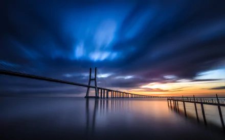 man made Vasco da Gama Bridge HD Desktop Wallpaper | Background Image