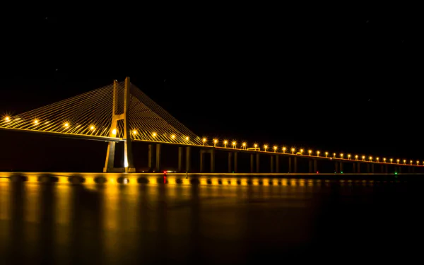 man made Vasco da Gama Bridge HD Desktop Wallpaper | Background Image