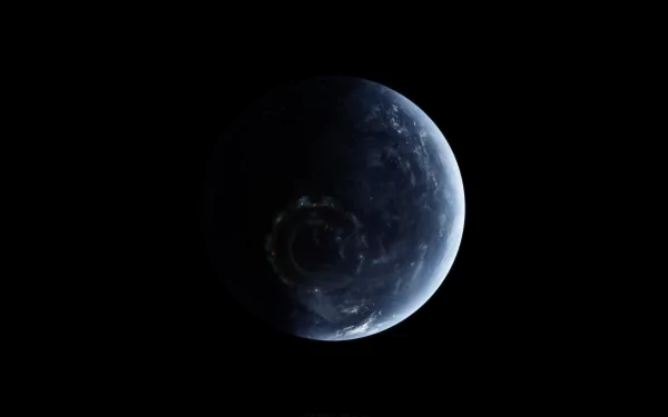 A stunning HD wallpaper featuring a planet in space, surrounded by the vast cosmos, evoking a Sci-Fi atmosphere with its dark backdrop and ethereal glow.