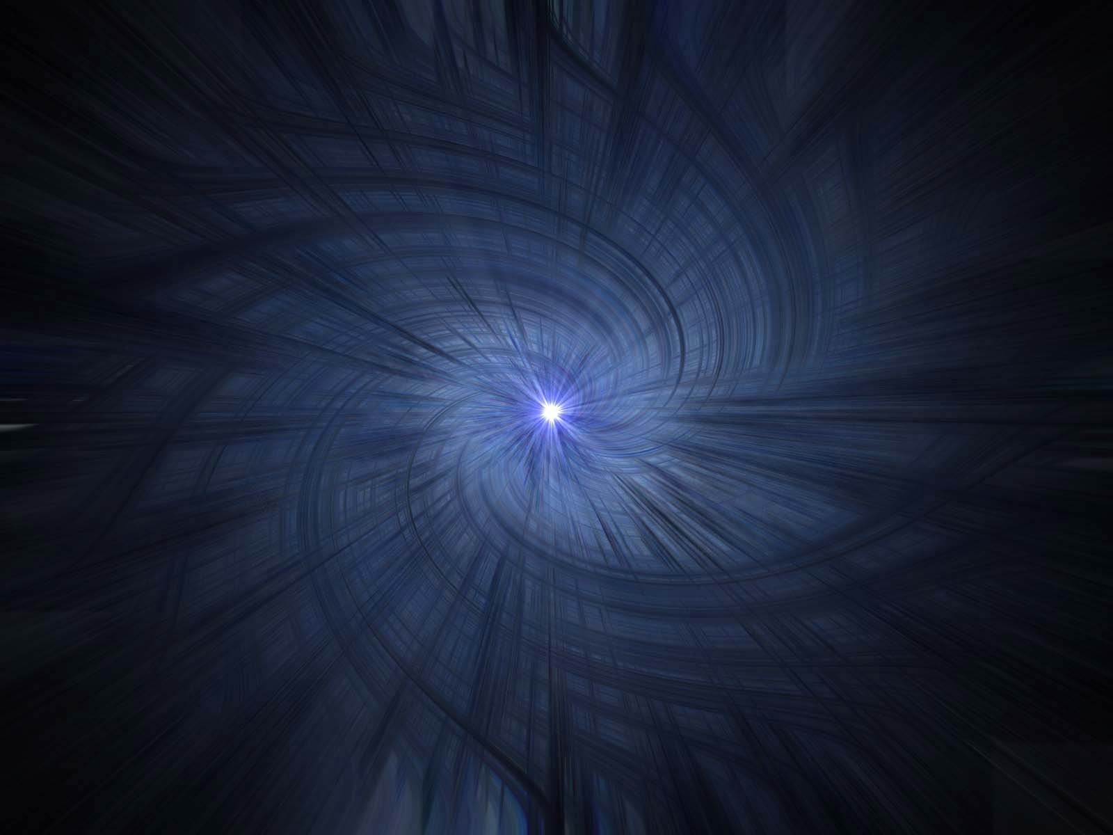 An abstract HD desktop wallpaper featuring a swirling pattern of deep blue tones, converging towards a bright central light, creating a dynamic and textured background.