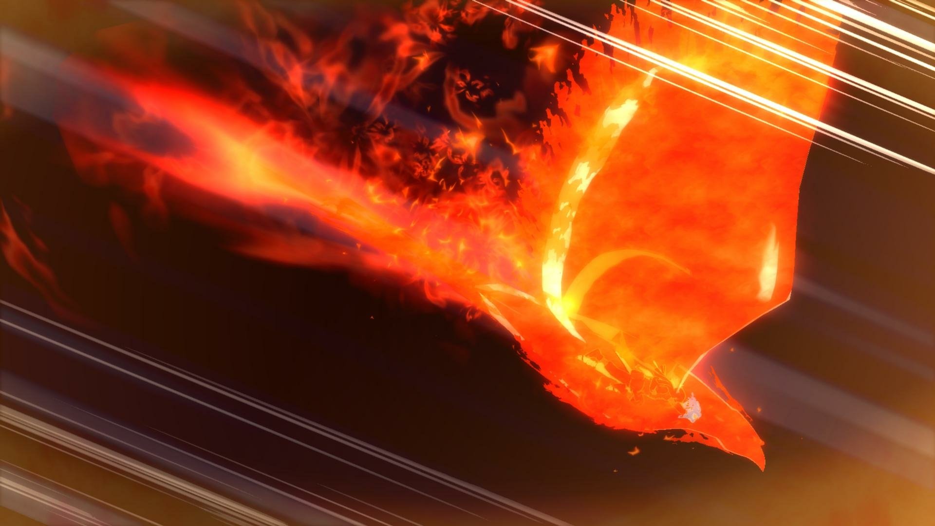 Dynamic HD wallpaper featuring Hinata Hyuga from Naruto, showcasing a powerful scene from the video game Naruto Shippuden: Ultimate Ninja Storm Revolution.