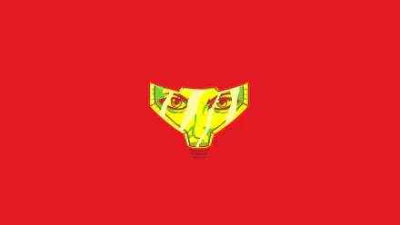 HD desktop wallpaper featuring a minimalist illustration of Samus Aran's helmet from Metroid on a red background.