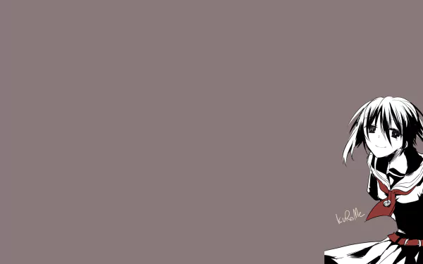 HD PC desktop wallpaper featuring Kurome from the anime Akame ga Kill!, set against a minimalist muted background.