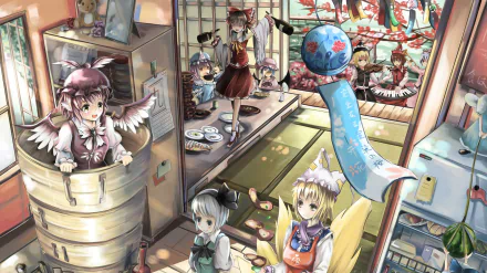 Lyrica Prismriver Merlin Prismriver Flandre Scarlet Remilia Scarlet Yuyuko Saigyouji Reimu Hakurei Youmu Konpaku Ran Yakumo Anime Touhou HD Desktop Wallpaper | Background Image