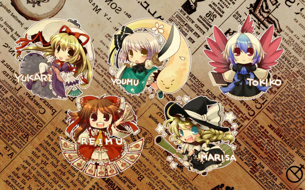 Marisa Kirisame Reimu Hakurei Tokiko (Touhou) Youmu Konpaku Yukari Yakumo Anime Touhou HD Desktop Wallpaper | Background Image