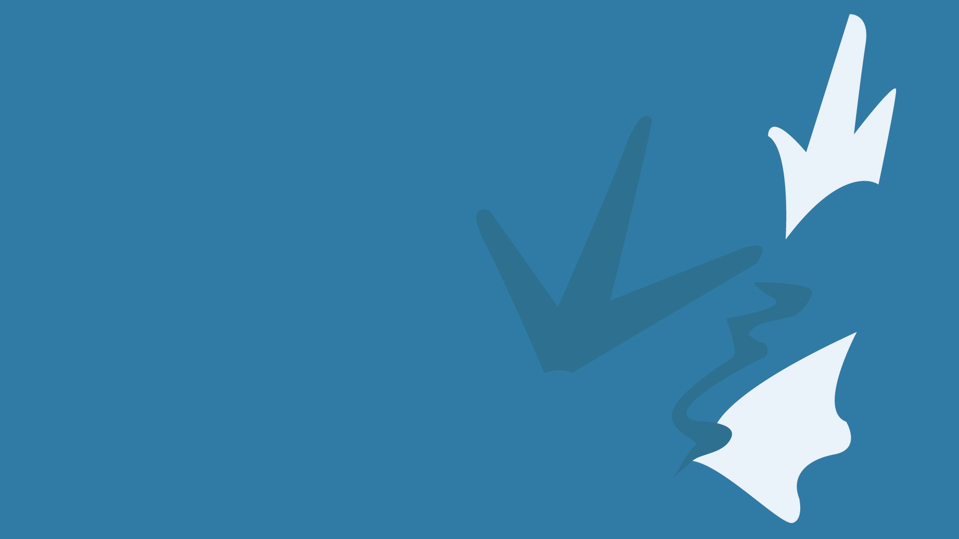 Minimalist HD PC desktop wallpaper featuring a stylized Gyarados from Pokémon in a bold, simplified design for a clean gaming-themed background.