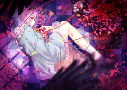 HD PC desktop wallpaper featuring Satori Komeiji from Touhou, showcasing vibrant colors and intricate anime-style artwork.