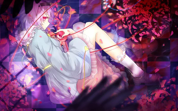 HD PC desktop wallpaper featuring Satori Komeiji from Touhou, showcasing vibrant colors and intricate anime-style artwork.