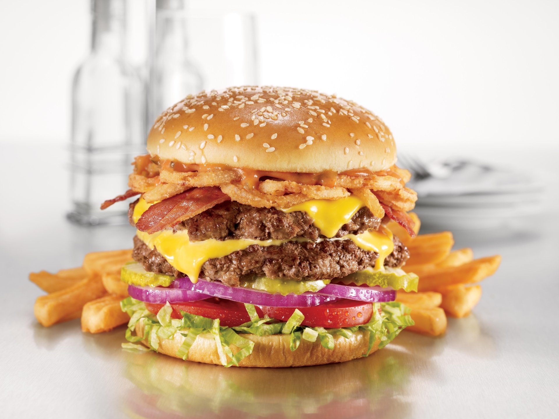 Delicious Burger Delight 4K Ultra HD Wallpaper 7216x5412 
