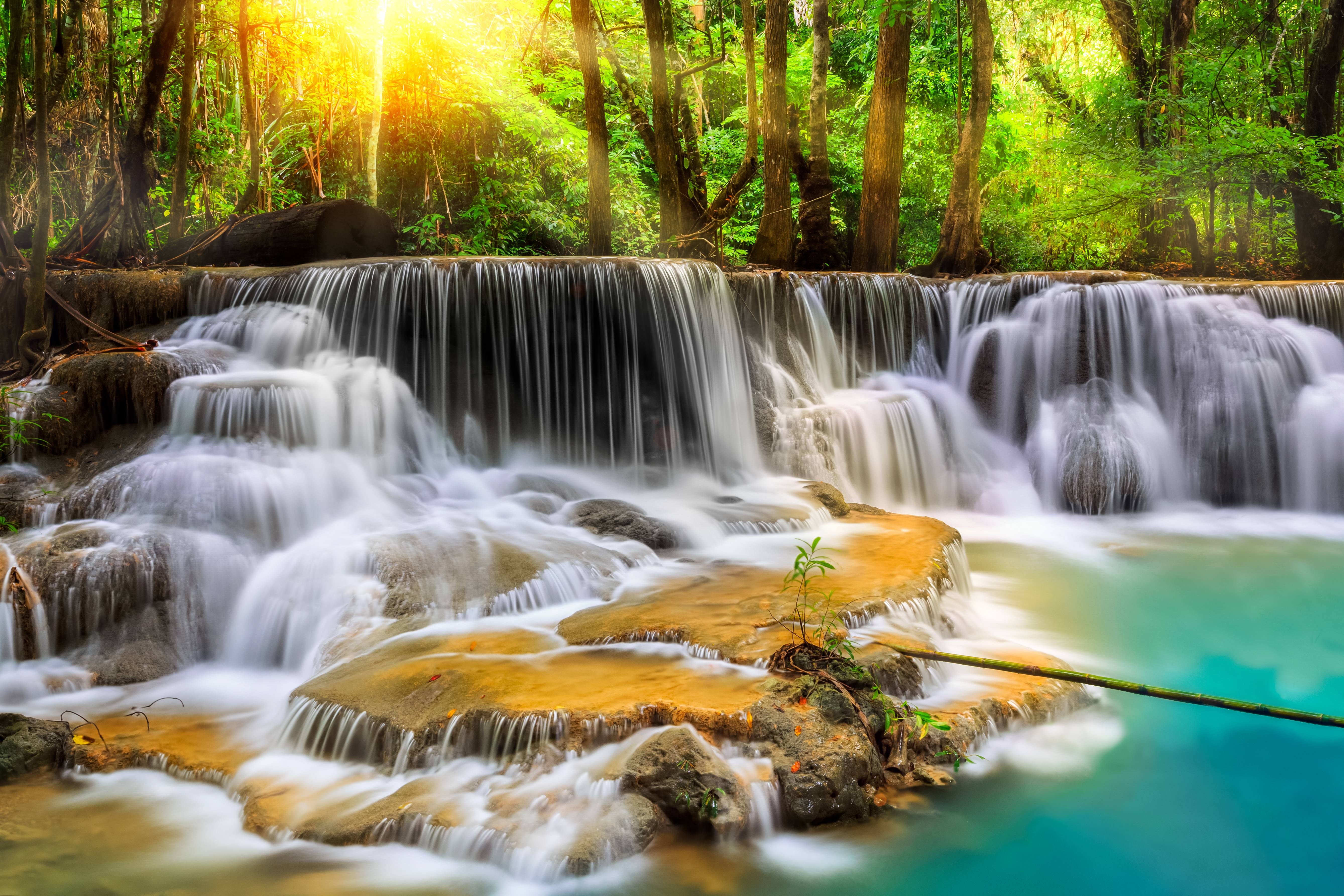 Erawan Waterfall A Stunning 4K Ultra HD Wallpaper Of Thailand s Nature 