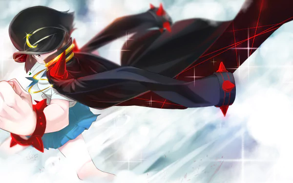 HD anime desktop wallpaper featuring Mako Mankanshoku from Kill La Kill in dynamic motion with vibrant colors and dramatic effects.