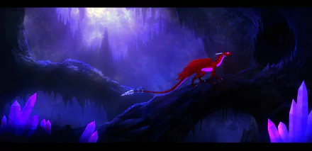 amethyst cavern crystal fantasy dragon HD Desktop Wallpaper | Background Image