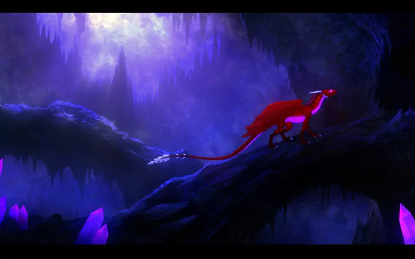 amethyst cavern crystal fantasy dragon HD Desktop Wallpaper | Background Image