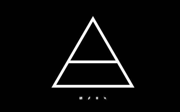 Minimalist 4K Ultra HD PC wallpaper featuring the white geometric logo of the American rock band Thirty Seconds to Mars on a black background.