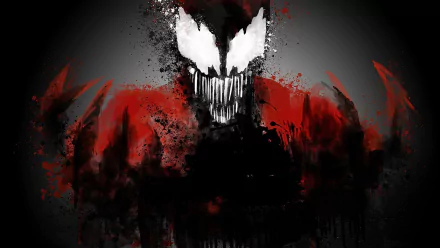 A dynamic HD wallpaper featuring Carnage from Marvel Comics, showcasing a striking design with bold reds and blacks that highlights the character's menacing features.