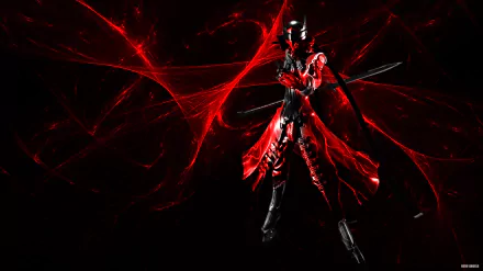 Magatsu Izanagi from Persona 4 stands in striking red and black hues, showcasing impressive detail and intensity in this HD PC desktop wallpaper.