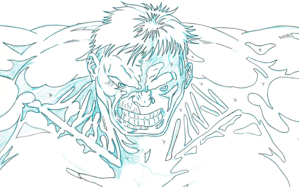 A dynamic comic-style illustration of the Hulk, showcasing his fierce expression and powerful physique, designed as a high-definition desktop wallpaper and background.