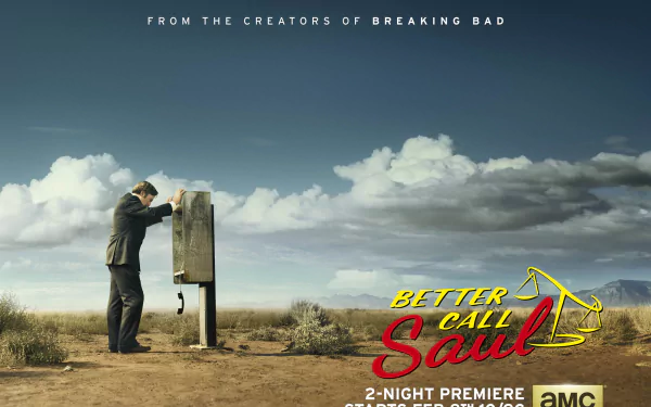HD desktop wallpaper featuring Bob Odenkirk as Jimmy McGill in a desert scene from Better Call Saul.