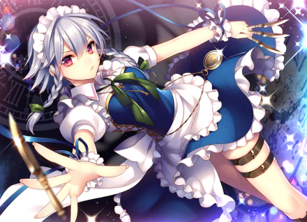 Sakuya Izayoi Anime Touhou HD Desktop Wallpaper | Background Image