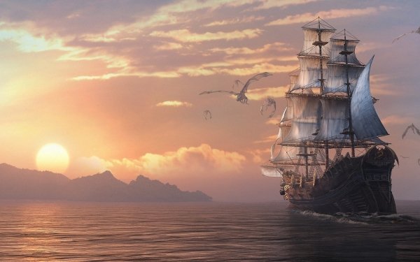 Video Game Dragon Eternity Ship Sea Dragon HD Wallpaper | Background Image