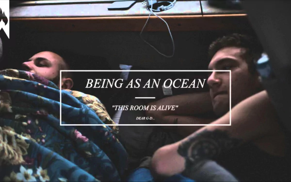 HD wallpaper featuring Being As An Ocean theme with two individuals in a room, accompanied by the text This Room Is Alive.