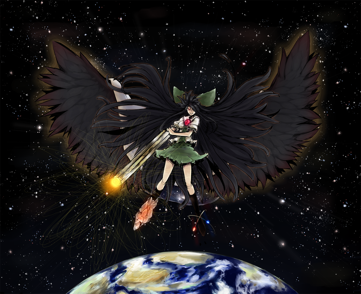 Download Utsuho Reiuji Anime Touhou Wallpaper