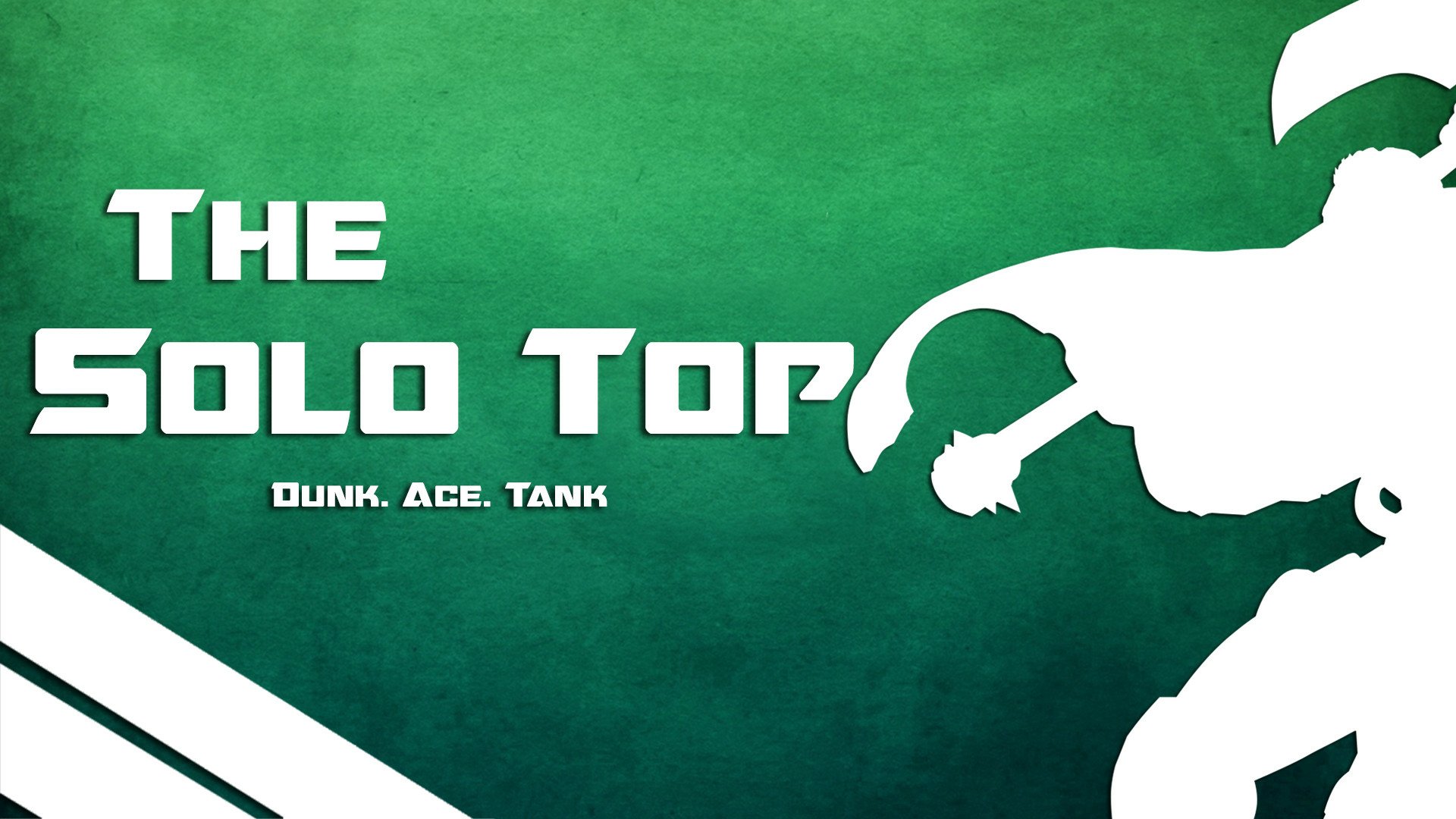 HD PC desktop wallpaper featuring Darius from the video game League of Legends with bold text The Solo Top against a green textured background.