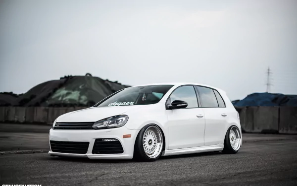 Volkswagen vehicle Stanced VW Golf GTI HD Desktop Wallpaper | Background Image