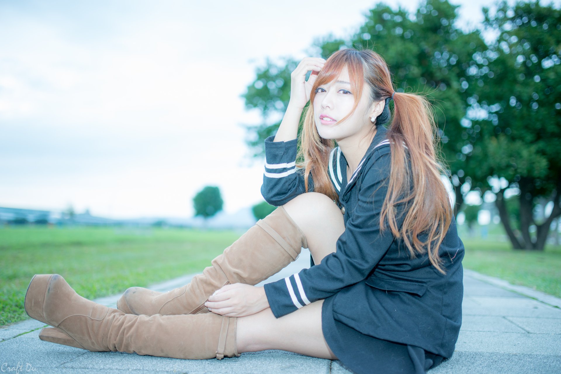 Download Boots Taiwanese Asian Model Woman Xiao Xi 4k Ultra HD Wallpaper by Craft Du