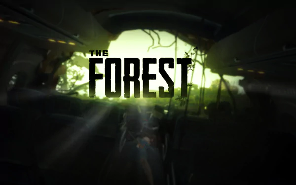 A striking HD wallpaper featuring scenes from the video game The Forest, showcasing its immersive atmosphere and eerie environments.