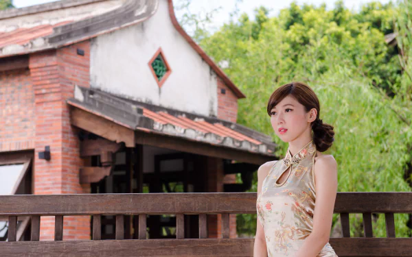 Taipei lin antai historical home Taiwanese asian model woman Chén Qiáoqiáo HD Desktop Wallpaper | Background Image