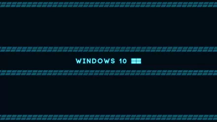 A sleek 4K Ultra HD desktop wallpaper featuring a minimalist design with Windows 10 prominently displayed in bright blue against a dark background, embodying modern technology aesthetics.