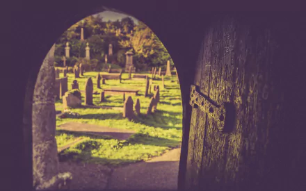 mystic graveyard door religious cemetery HD Desktop Wallpaper | Background Image