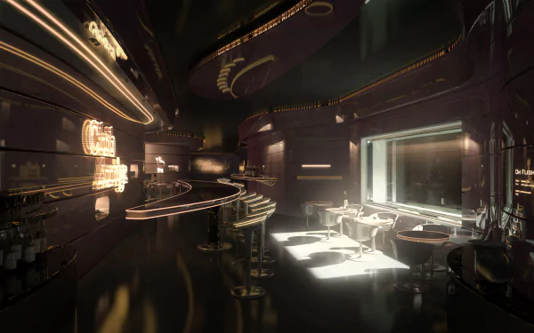 bar futuristic CGI 3D artistic Digital Art HD Desktop Wallpaper | Background Image
